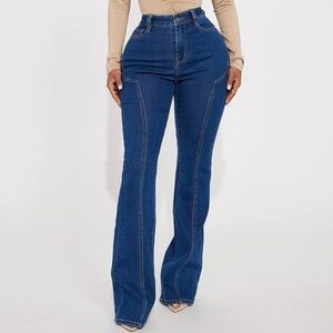 Fashion Nova Fit Flare Jeans - Dark Wash